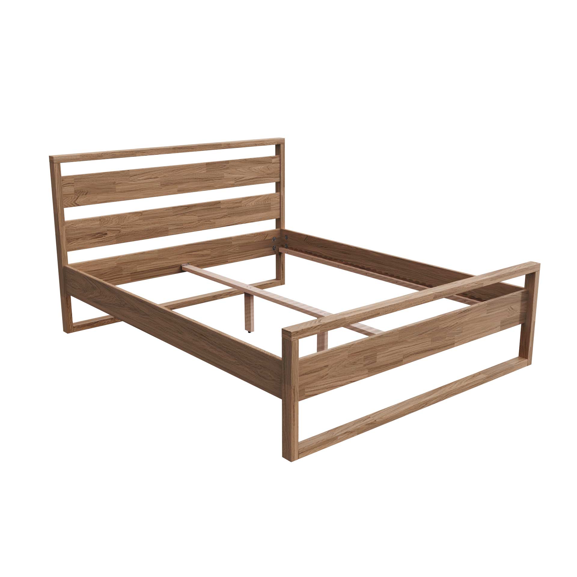 Dark wood Salerno bed 160x210 with durable slatted base